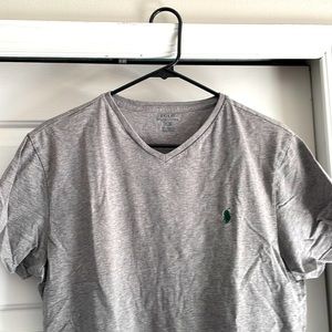 Polo Ralph Lauren t shirt V neck size medium mens. Grey/green. Gently worn.